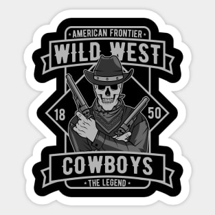 skull cowboy Sticker